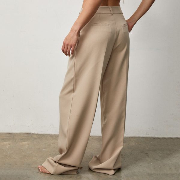 Women's Wide Leg Pants High Waisted Casual Business Work Trousers Loose Fit Long Straight Suit Pants - Image 2