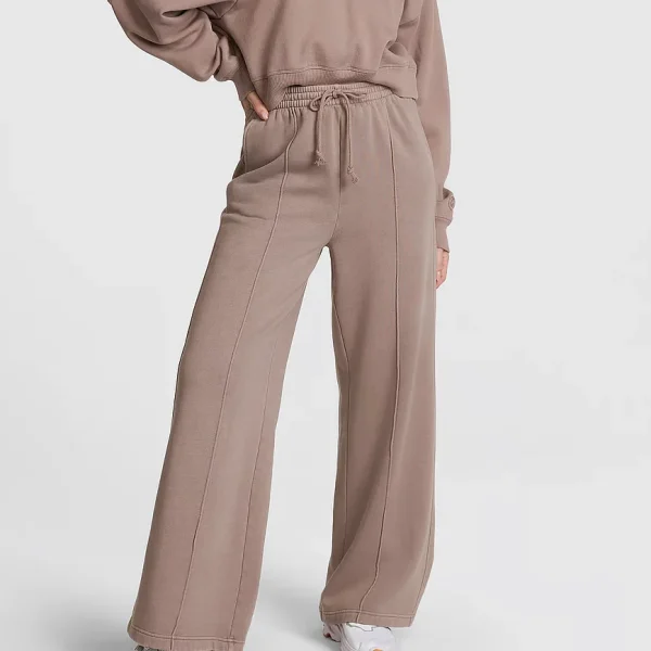 Women's  Sweatpants Wide-Leg Pants Pockets Elastic Waistband Drawstring Sweatpants - Image 3