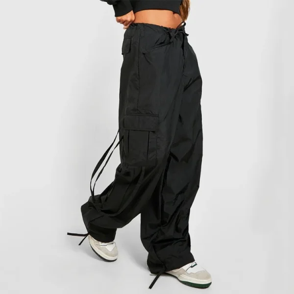 Wide Leg Denim Pants Women's Jeans Zipper Fly Low Rise Cargo Jeans Vintage Old Jeans - Image 3