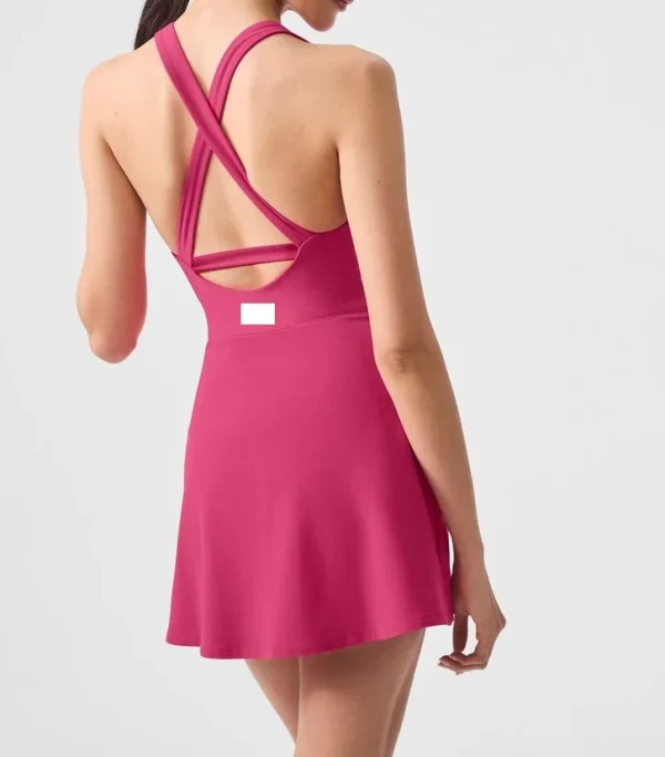 Ladies High Quality Sleeveless Back Cutout Sport Dress - Image 3