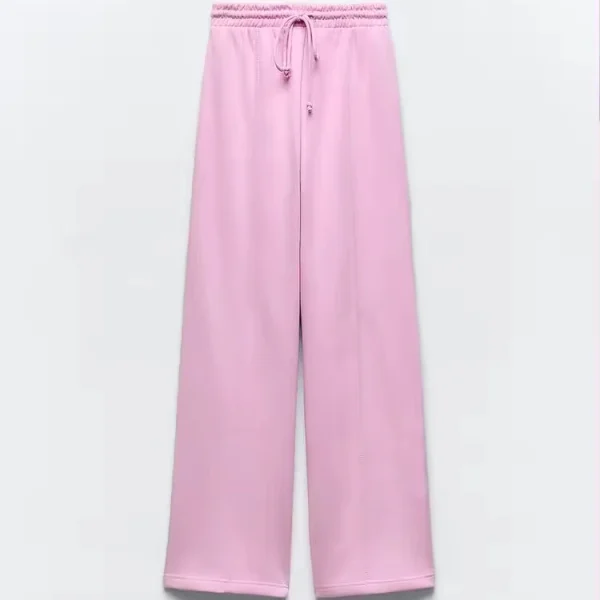 High Waist Women's Jeans Adjustable Elastic Drawstring Waistband With Straight Leg Pronounced Seams  Limited Items Left