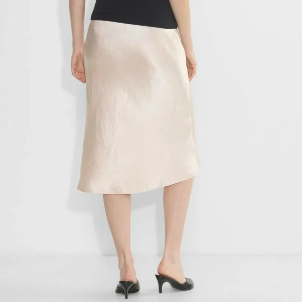 Women's Midi Satin Skirt Dressy Casual Summer High Waisted a Line Flowy Ruffle Elegant Party Skirts - Image 2