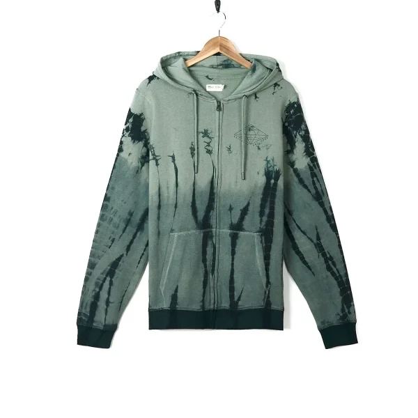High Quality Cotton Stylish Tie Dye Print With Contrasting Cuffs Hem Drawstring Hoodie for Women