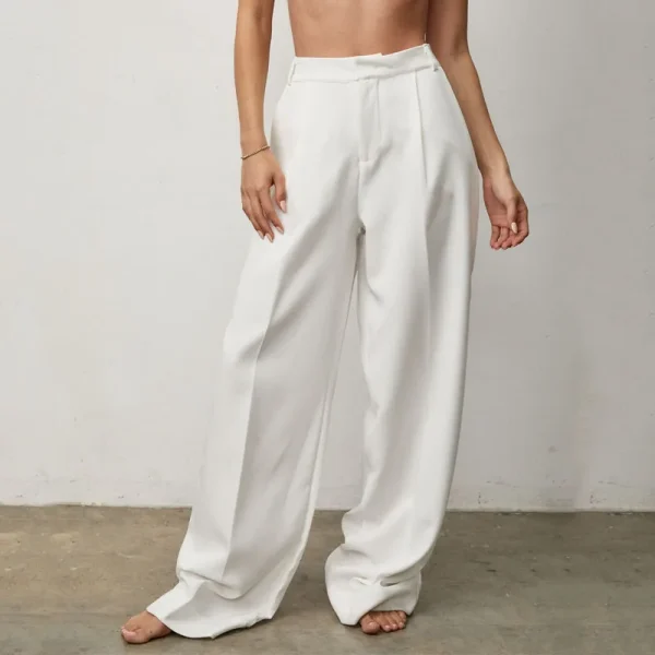 Women's Wide Leg Pants High Waisted Casual Business Work Trousers Loose Fit Long Straight Suit Pants - Image 5