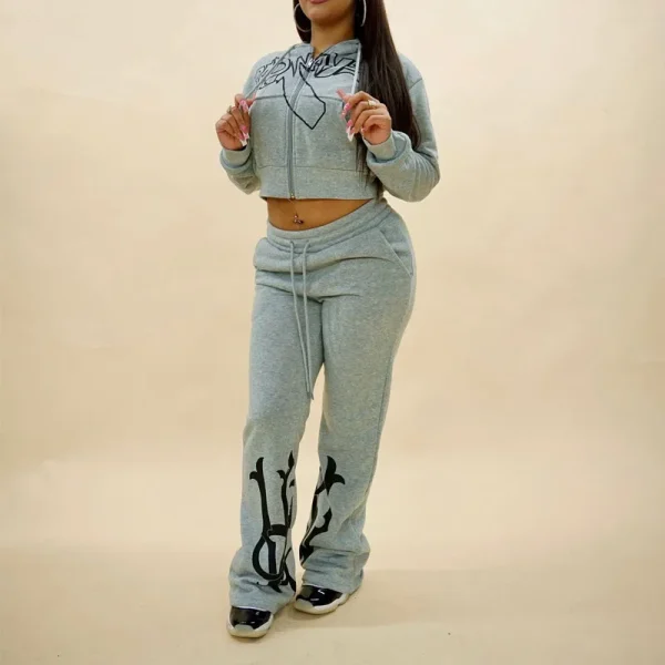 Essentials Tracksuit Women 2 Piece Outfits Hoodie Sweatsuits Set 100% Cotton Graphic Printed Streetwear Tracksuits - Image 6