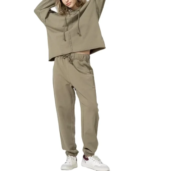 New Arrival Cotton Women Oversized Acid Washed Pullover Women Solid  Hoodie Soft Sweatshirt Women - Image 2