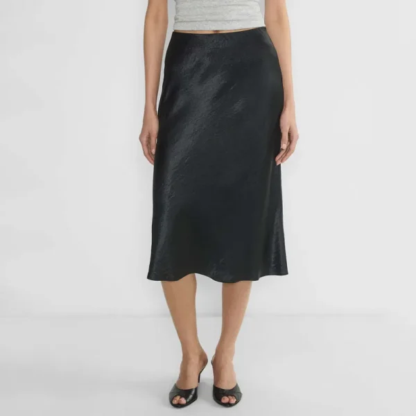 Women's Midi Satin Skirt Dressy Casual Summer High Waisted a Line Flowy Ruffle Elegant Party Skirts - Image 4