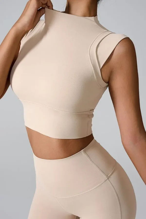 Ladies High Quality Stand Collar Sports Vest Sleeveless Vest - Image 5
