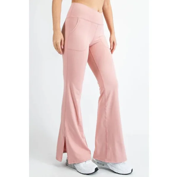 V-waist Flared Yoga Pants With Pockets Fashion Slim Track Pant  for Women Sporty Trousers
