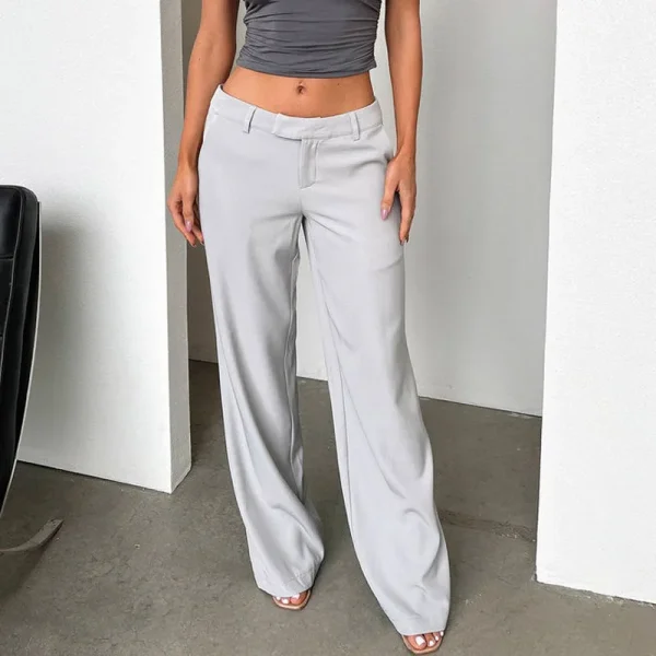 Women's Pants Wide Leg Pants Low Waist Casual Business Suit Pants