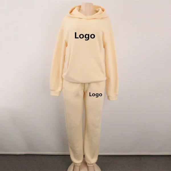 100% Cotton Fleece Jogging Track Sweat Suit Unisex Men Women Jogger Sweatsuit Tracksuit Sweatpants Hoodie Set With - Image 5