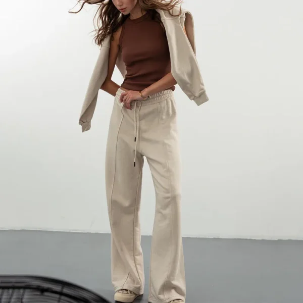Womens 2 Piece Outfits Sweatsuit Oversized Crewneck Sweatshirt Lounge Sets Fleece Pullover Tops and Jogger Tracksuit Matching - Image 4