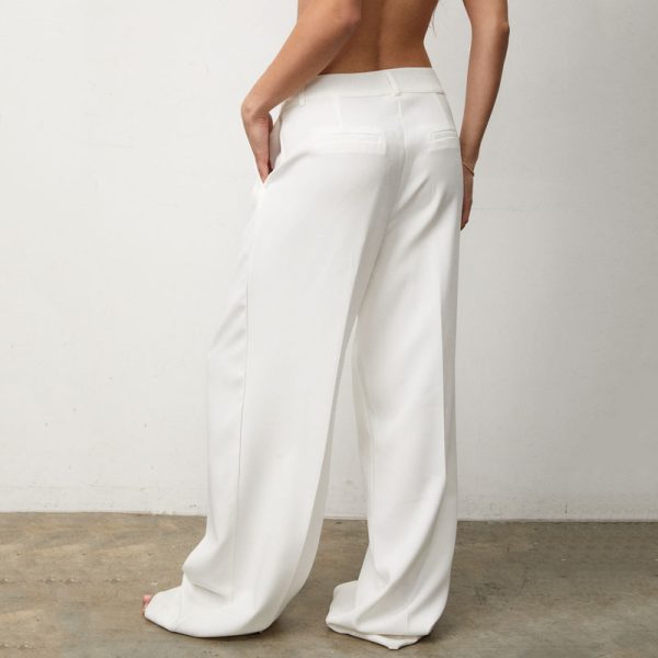 Women's Wide Leg Pants High Waisted Casual Business Work Trousers Loose Fit Long Straight Suit Pants - Image 6