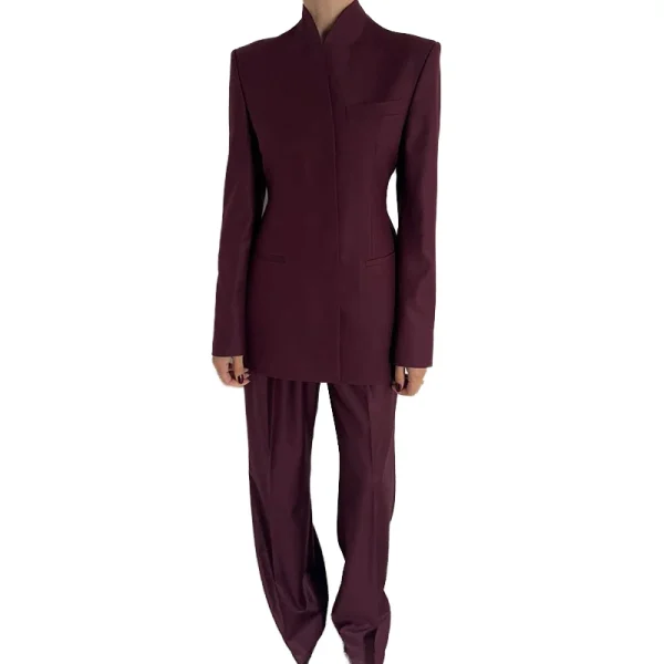 2025 Winter New Fashion Simple Style Boutique High-End Long Sleeved Pants Women's Set XL Size Solid Pocket Splicing - Image 4
