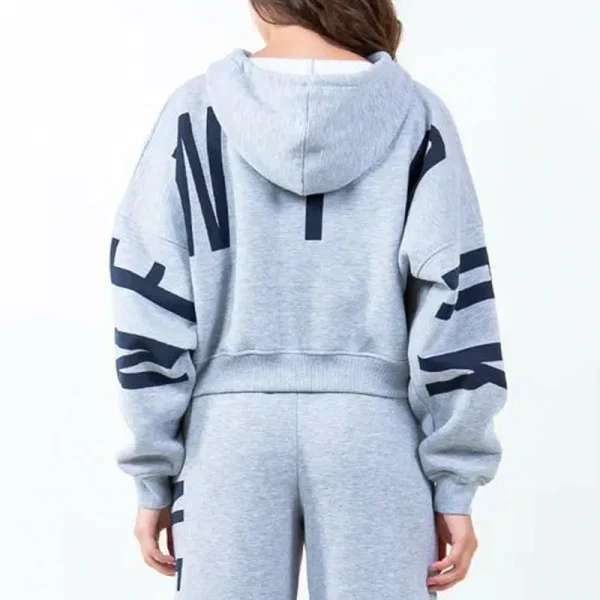 Hoodie Women's Hoodies Sweatshirts High Quality Back Printed 100% Cotton Cropped Hoodie - Image 4