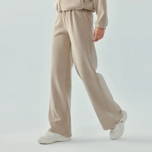 Mid Waist Sweatpants for Women Fashion Solid Color Loose Straight Leg Lounge Pockets Trousers Women's  Pants