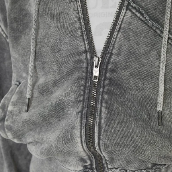 New Arrival Stylish Brushed Terry Cropped Acid Wash Hoodie for Women - Image 3