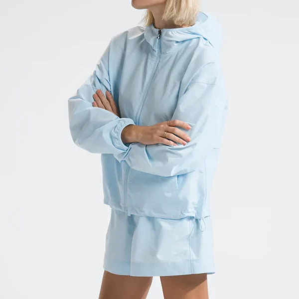Comfort Women Two Piece Set Long Sleeve Zip up Hooded Windbreaker Sweatsuit Windbreaker and Shorts Casual Sports Suit - Image 4