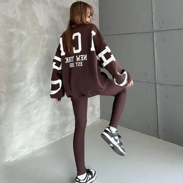 Long Sleeve Casual Loose Pullover Tops Y2K Streetwear Printed Oversized Crewneck Sweatshirts for Women - Image 5