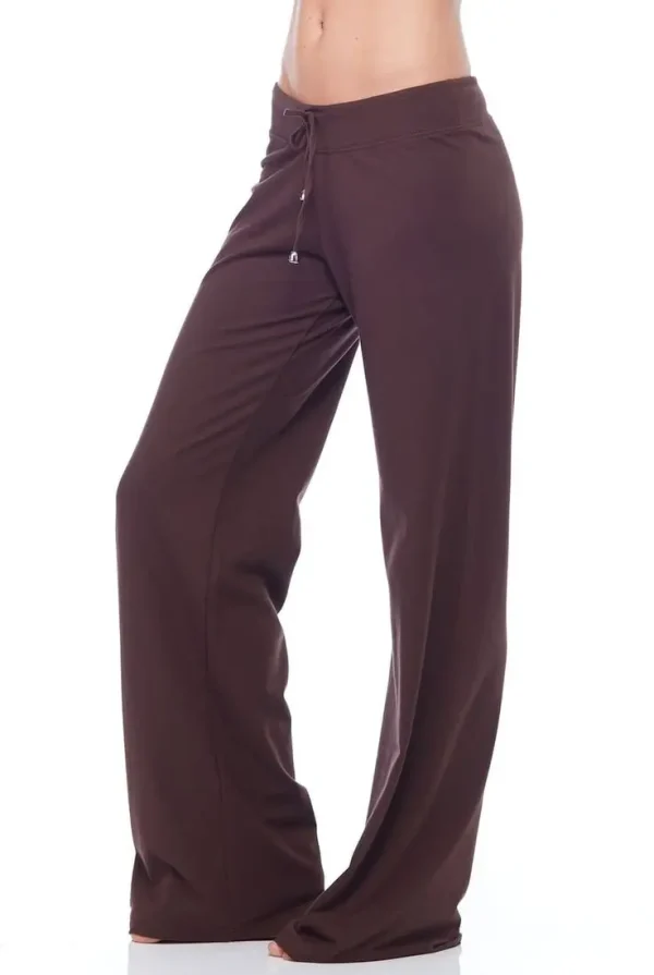 Flat Drawstring Pant Womens Yoga Sweatpants Wide Leg Lounge Pajamas Pants Drawstring Workout Comfy Joggers Pants With Pockets - Image 4
