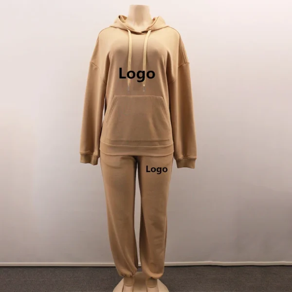 100% Cotton Fleece Jogging Track Sweat Suit Unisex Men Women Jogger Sweatsuit Tracksuit Sweatpants Hoodie Set With - Image 6