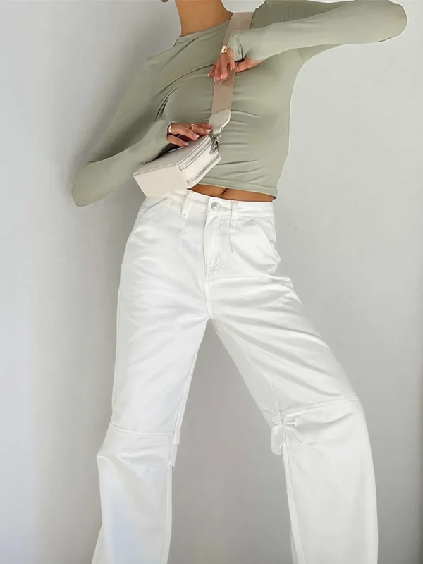 Women's Long Sleeve T-Shirt Crew Neck Solid Slim Fit Crop Top With Thumb Holes Streetwear - Image 2