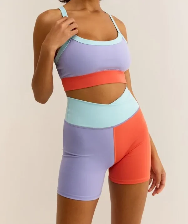 Women's Premium Skinny Short Colorblock Sports Shorts