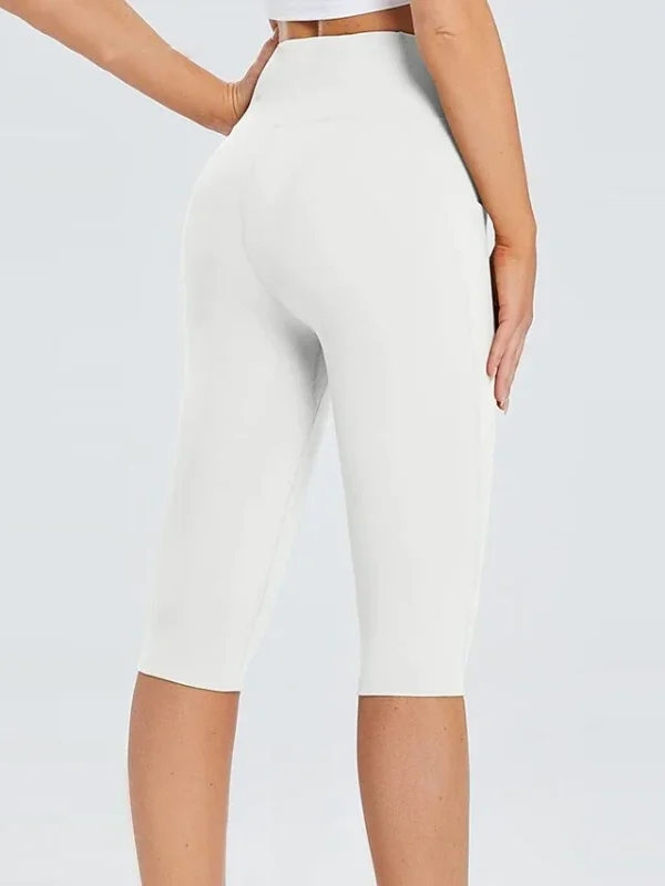 Women's Yoga Pants Side Pockets Butt Lift High Waist Yoga Fitness Gym Workout Capri Leggings - Image 3