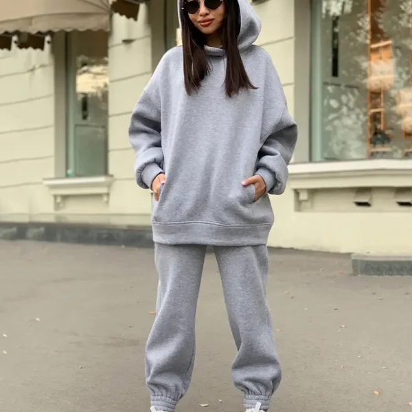 High Quality Unisex Sweatsuit Two 2 Piece Set Women's Hoodies Running Sweat Suit Sweat Shirt Women Casual Tracksuits - Image 3
