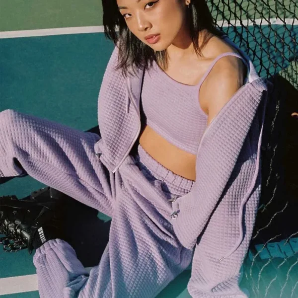 High Quality Women's Casual Clothing Loungewear Sets for Spring Summer Quilted Cloud Hoodie Sweatpants 3 Piece Zipper - Image 4