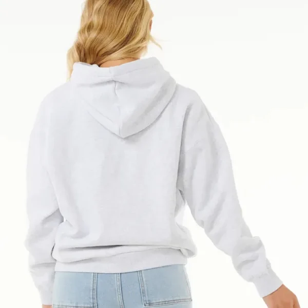 New Arrival Stylish Elastic Waist Cuffs Embroidery Front Print Adjustable Drawcord Hoodie - Image 3