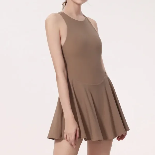 Dress Women Yoga Tennis Dress Outdoor Casual Sports Breathable Quick Dry Short Dress Skorts O-neck Romper - Image 6