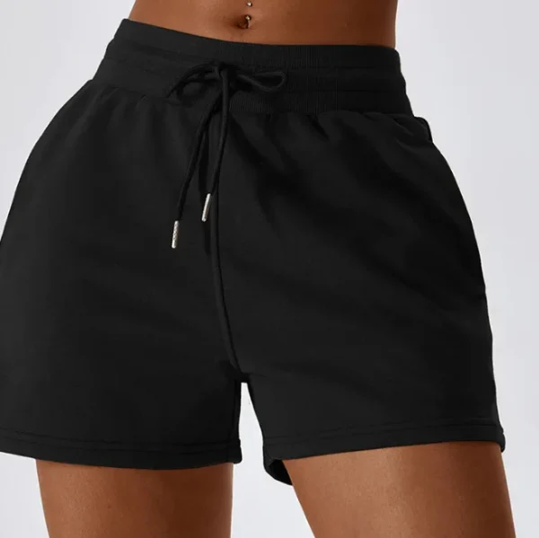 Drawstring Smocked Waist Sports Short Pants Fashion Solid Color Lounge Trousers Women's  Pants With Pockets - Image 6