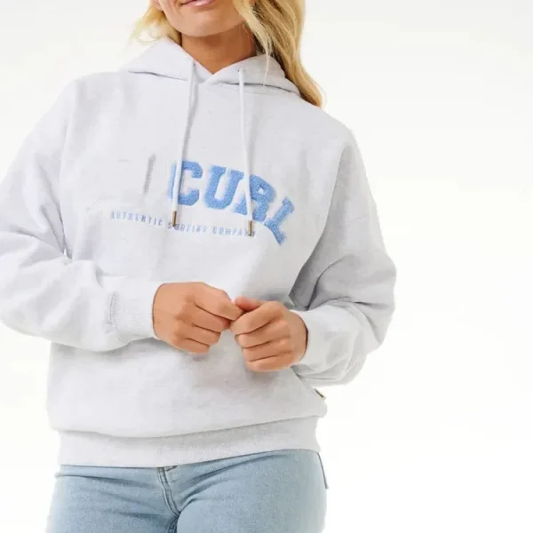 New Arrival Stylish Elastic Waist Cuffs Embroidery Front Print Adjustable Drawcord Hoodie