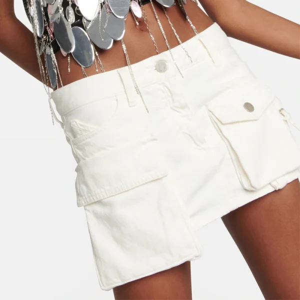 Latest Design Women Ladies Sexy Vintage Low Waist Jean Short Skirt Y2k Cargo Mini Denim Skirts - Image 6