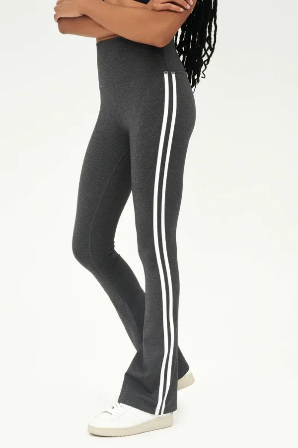 Double Contrast Striped Flare Women's Legging High Waist Pants  Sports Slim Trousers - Image 3
