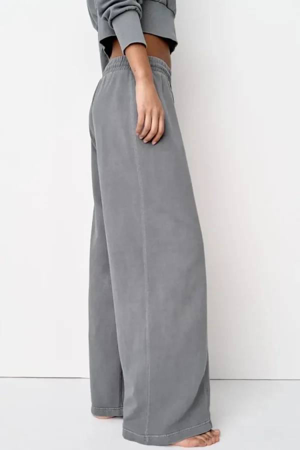 High Waist Women's Jeans Adjustable Elastic Drawstring Waistband With Straight Leg Pronounced Seams Limited Items Left - Image 4