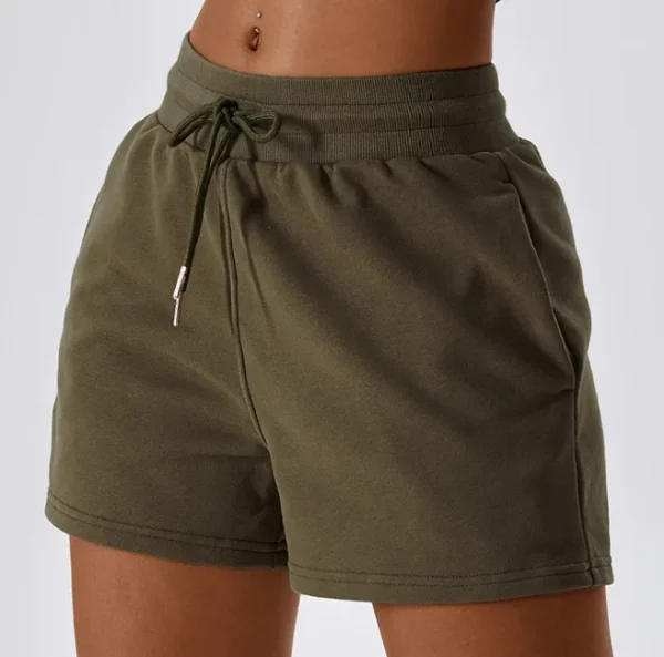 Drawstring Smocked Waist Sports Short Pants Fashion Solid Color Lounge Trousers Women's  Pants With Pockets - Image 5