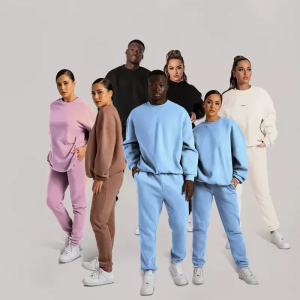 Women Men Tracksuit Set Unisex Track Suit Sweatsuit Set Cotton Joggers Pants Two Piece Pants Set - Image 6
