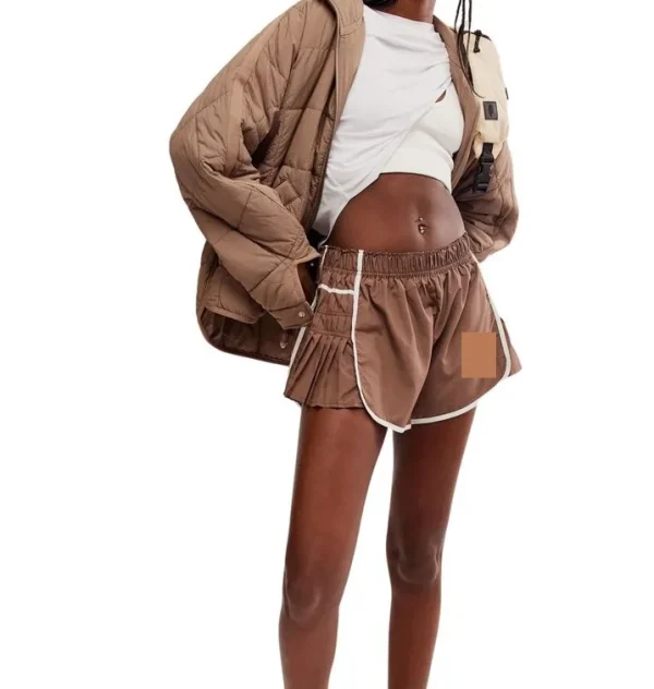 Women's Premium Elegant Pleated Design Comfortable Sports Side Pleated Shorts - Image 4
