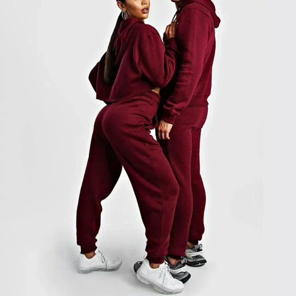 Unisex Sweat Suit Tracksuit Blank Cotton Fleece Men Women Sweatpants Jogger and Hoodie Two Piece Set