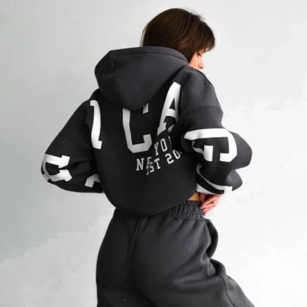 Luxury Women's Thick Cotton Oversized Hoodie Graphic Screen Print Hoodie High Quality Tracksuit Sweatpants and Hoodie Set - Image 4