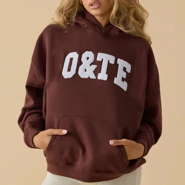 Heavy Cotton Hoodie Womens Towel Embroidered Oversized Hoodies Pullover Fleece Sweatshirts Winter Fall Outfits - Image 6