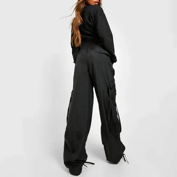 Wide Leg Denim Pants Women's Jeans Zipper Fly Low Rise Cargo Jeans Vintage Old Jeans - Image 4