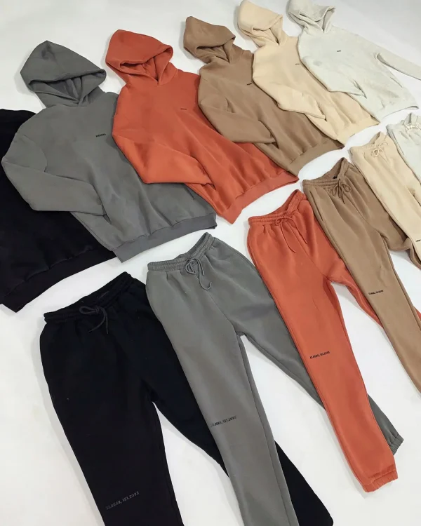 Women Men Tracksuit Set Unisex Track Suit Sweatsuit Set Cotton Joggers Pants Two Piece Pants Set - Image 2