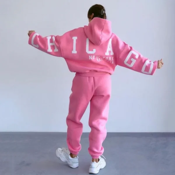 Luxury Women's Thick Cotton Oversized Hoodie Graphic Screen Print Hoodie High Quality Tracksuit Sweatpants and Hoodie Set - Image 3