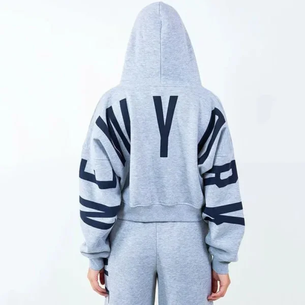 Hoodie Women's Hoodies Sweatshirts High Quality Back Printed 100% Cotton Cropped Hoodie