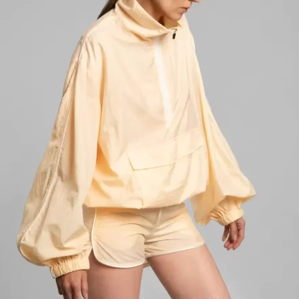 Comfort Women Two Piece Set Long Sleeve Half Zipper Windbreaker Sweatsuit Windbreaker and Shorts Casual Sports Suit Outdoor Set - Image 3