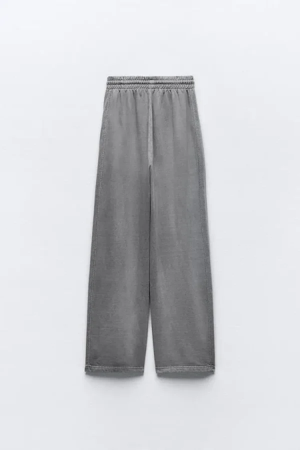 High Waist Women's Jeans Adjustable Elastic Drawstring Waistband With Straight Leg Pronounced Seams Limited Items Left - Image 2