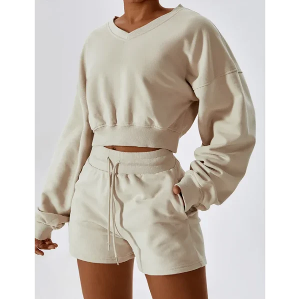 Drawstring Smocked Waist Sports Short Pants Fashion Solid Color Lounge Trousers Women's  Pants With Pockets